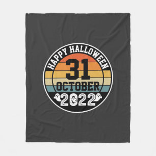 Halloween October 31 2022 Sunset Retro Design_1 Fleece Blanket