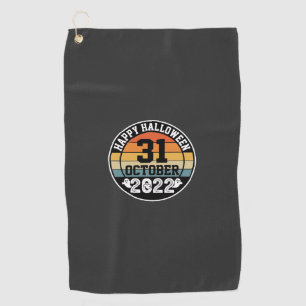 Halloween October 31 2022 Sunset Retro Design_1 Golf Towel