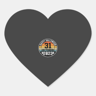 Halloween October 31 2022 Sunset Retro Design_1 Heart Sticker