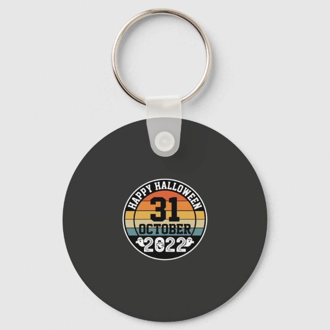 Halloween October 31 2022 Sunset Retro Design_1 Key Ring (Front)