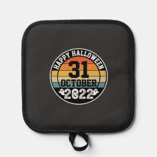 Halloween October 31 2022 Sunset Retro Design_1 Pot Holder