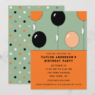 Halloween October Birthday Invitation