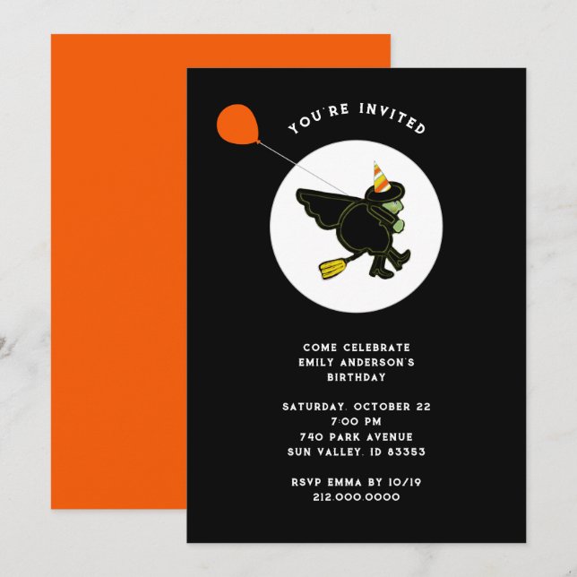Halloween October Birthday Party Invitation (Front/Back)