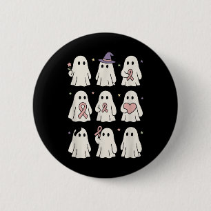 Halloween October Breast Cancer Awareness Pink Cut 6 Cm Round Badge