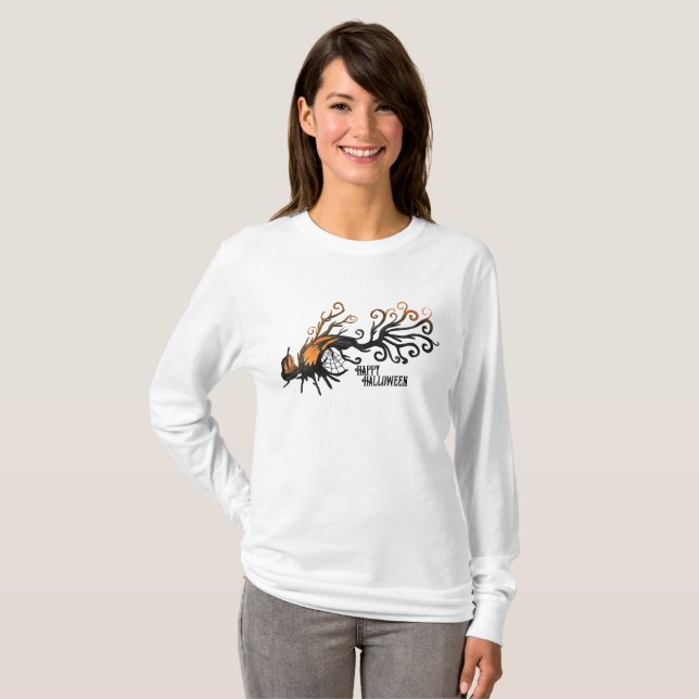 Halloween/October/Fall/pumpkin tree T-Shirt (Front Full)
