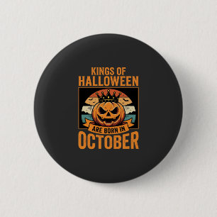 Halloween October Pumpkin King Birthday Design 6 Cm Round Badge