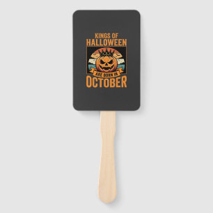 Halloween October Pumpkin King Birthday Design Hand Fan