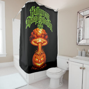 Halloween of Mass Destruction Nuclear Jack-o'-Lant Shower Curtain