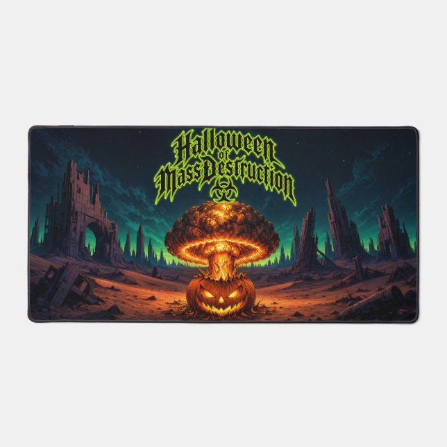 Halloween of Mass Destruction Radioactive Pumpkin  Desk Mat (Front)