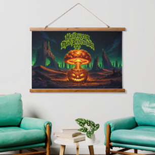 Halloween of Mass Destruction Radioactive Pumpkin  Hanging Tapestry