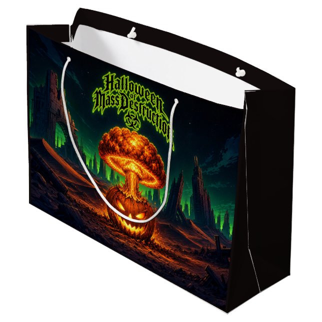 Halloween of Mass Destruction Radioactive Pumpkin  Large Gift Bag (Back Angled)