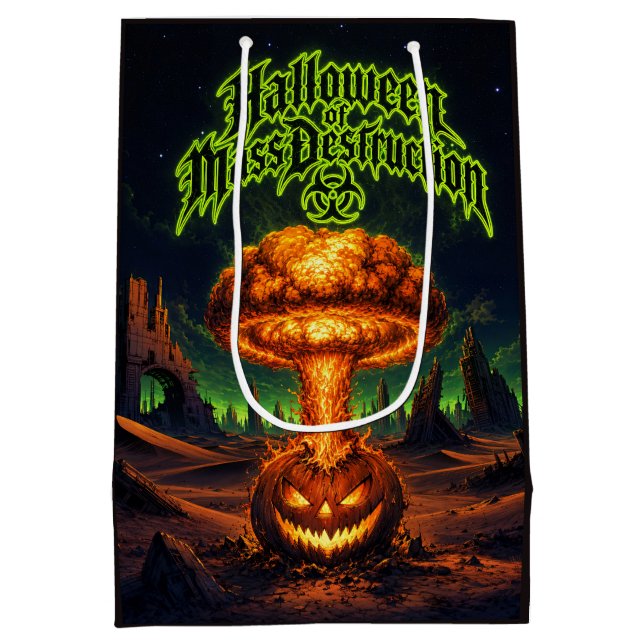 Halloween of Mass Destruction Radioactive Pumpkin  Medium Gift Bag (Back)
