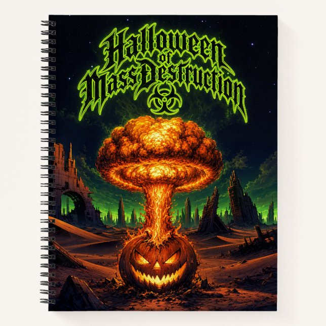 Halloween of Mass Destruction Radioactive Pumpkin  Notebook (Front)
