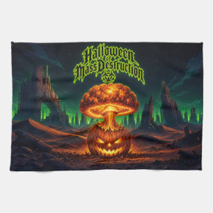 Halloween of Mass Destruction Radioactive Pumpkin  Tea Towel