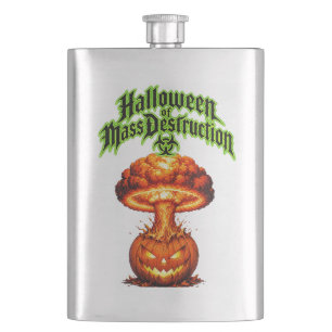 Halloween of Mass Destruction Toxic Jack o Lantern Hip Flask