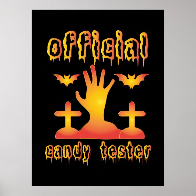 Halloween Offical Candy Tester Birthday Poster (Front)