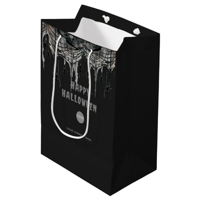 Halloween Office Party Business Corporate Web Logo Medium Gift Bag (Front Angled)