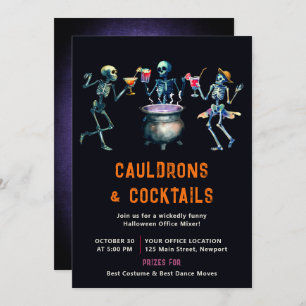 Halloween Office Party Business Mixer Cocktails Invitation