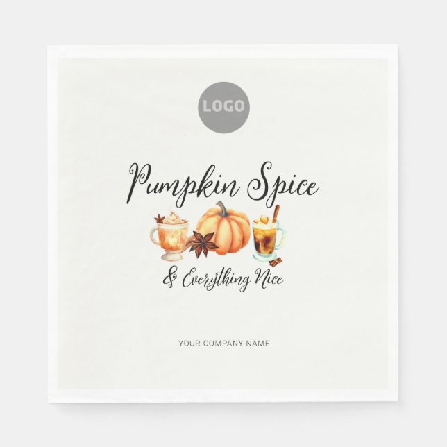 Halloween Office Party Business Pumpkin Spice Nice Napkin (Front)