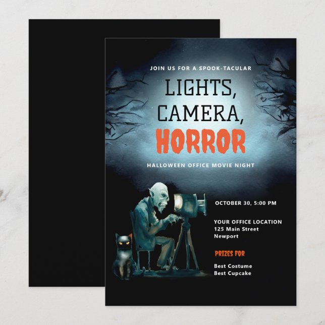 Halloween Office Party Business Scary Movie Ghoul Invitation (Front/Back)