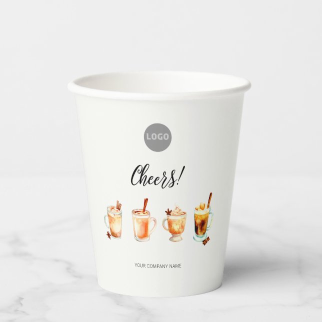 Halloween Office Party Elegant Pumpkin Spice Nice Paper Cups (Front)