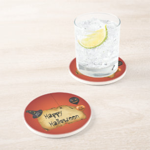 Halloween Old Parchment Greeting Coaster
