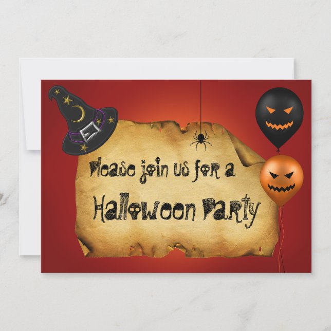 Halloween Old Parchment Greeting Invitation (Front)