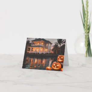 Halloween on the Water in Florida - Blank Notecard