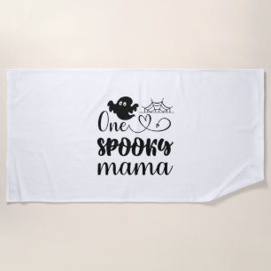 Halloween One Spooky Mama Birthday Beach Towel