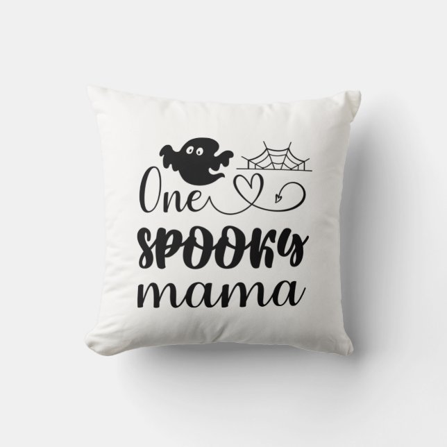 Halloween One Spooky Mama Birthday Cushion (Front)