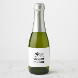 Halloween One Spooky Mama Birthday Sparkling Wine Label
