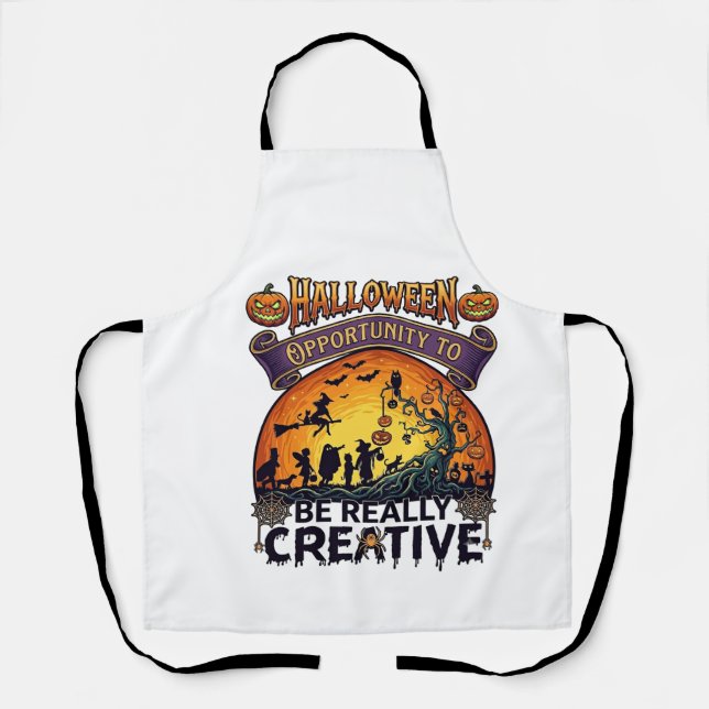 Halloween Opportunity Be Really Creative Witch Tre Apron (Front)