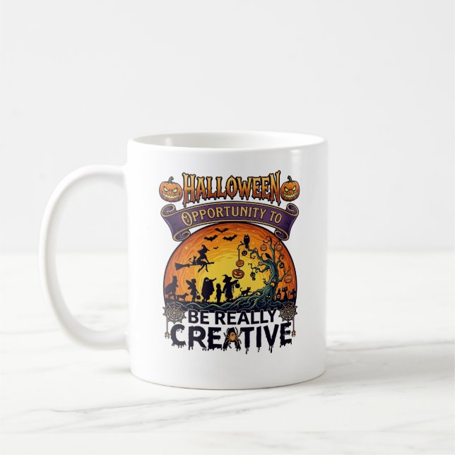 Halloween Opportunity Be Really Creative Witch Tre Coffee Mug (Left)