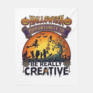 Halloween Opportunity Be Really Creative Witch Tre Fleece Blanket