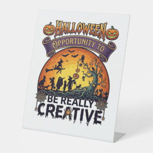 Halloween Opportunity Be Really Creative Witch Tre Pedestal Sign