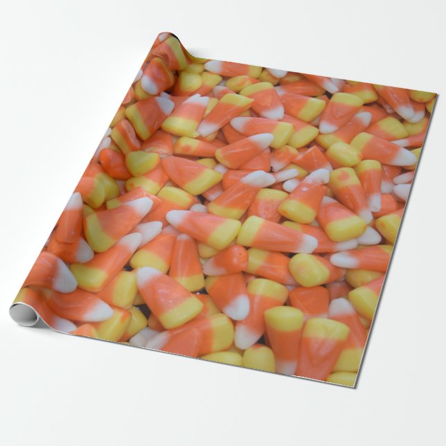 Halloween or Thanksgiving Candy Corn Fall season Wrapping Paper (Unrolled)
