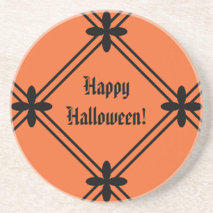 Halloween Orange and Black Pattern Coaster