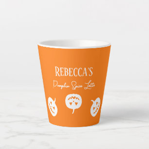 Halloween Orange and White Pumpkin Spice Latte Mug