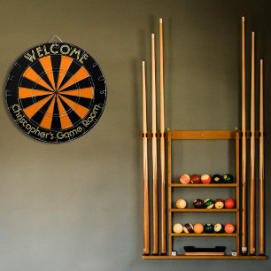 Halloween Orange Black Custom Metal Cage Game Room Dartboard