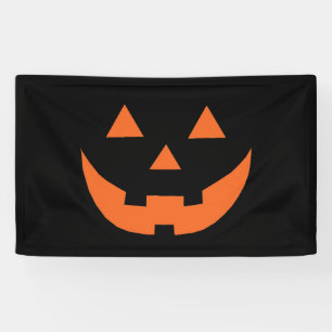 Halloween orange black Jack o lantern pumpkin face Banner