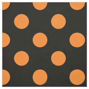 Halloween Orange Black Polka Dot Fabric