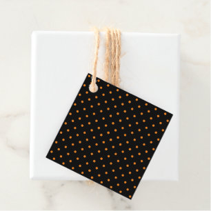 Halloween orange black polka dots cute favour tags