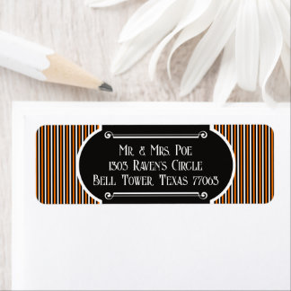 Halloween Orange & Black Vintage Stripe
