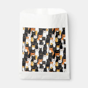 Halloween Orange Black White Cats Favour Bags