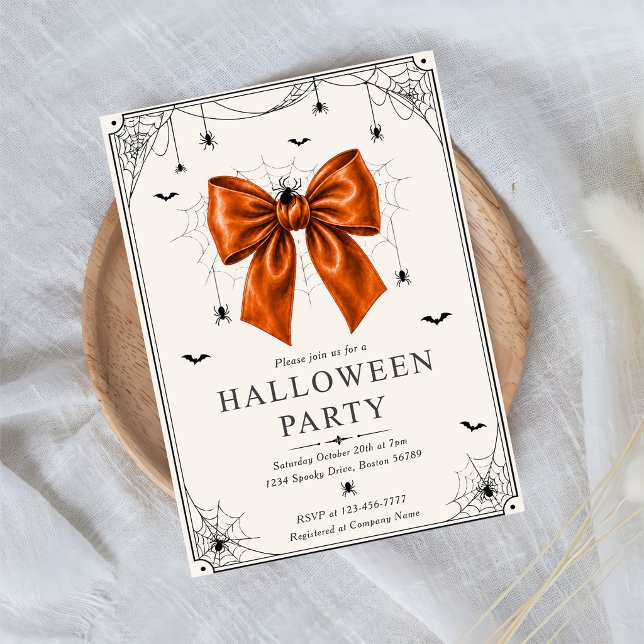 Halloween Orange Bow Invitation Template (Creator Uploaded)