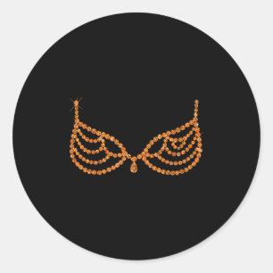 Halloween Orange Bra Design Costume Show  Classic Round Sticker