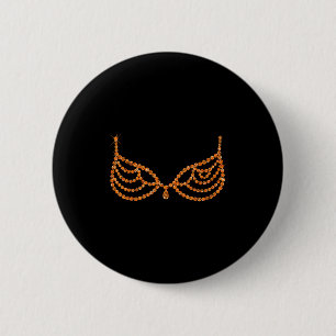 Halloween Orange Bra Design Costume Show Girls  6 Cm Round Badge