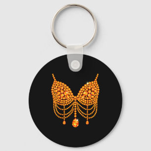 Halloween Orange Bra Design Costume Show Girls Key Ring