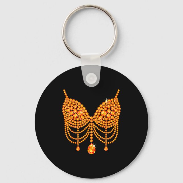 Halloween Orange Bra Design Costume Show Girls  Key Ring (Front)