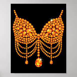 Halloween Orange Bra Design Costume Show Girls Poster